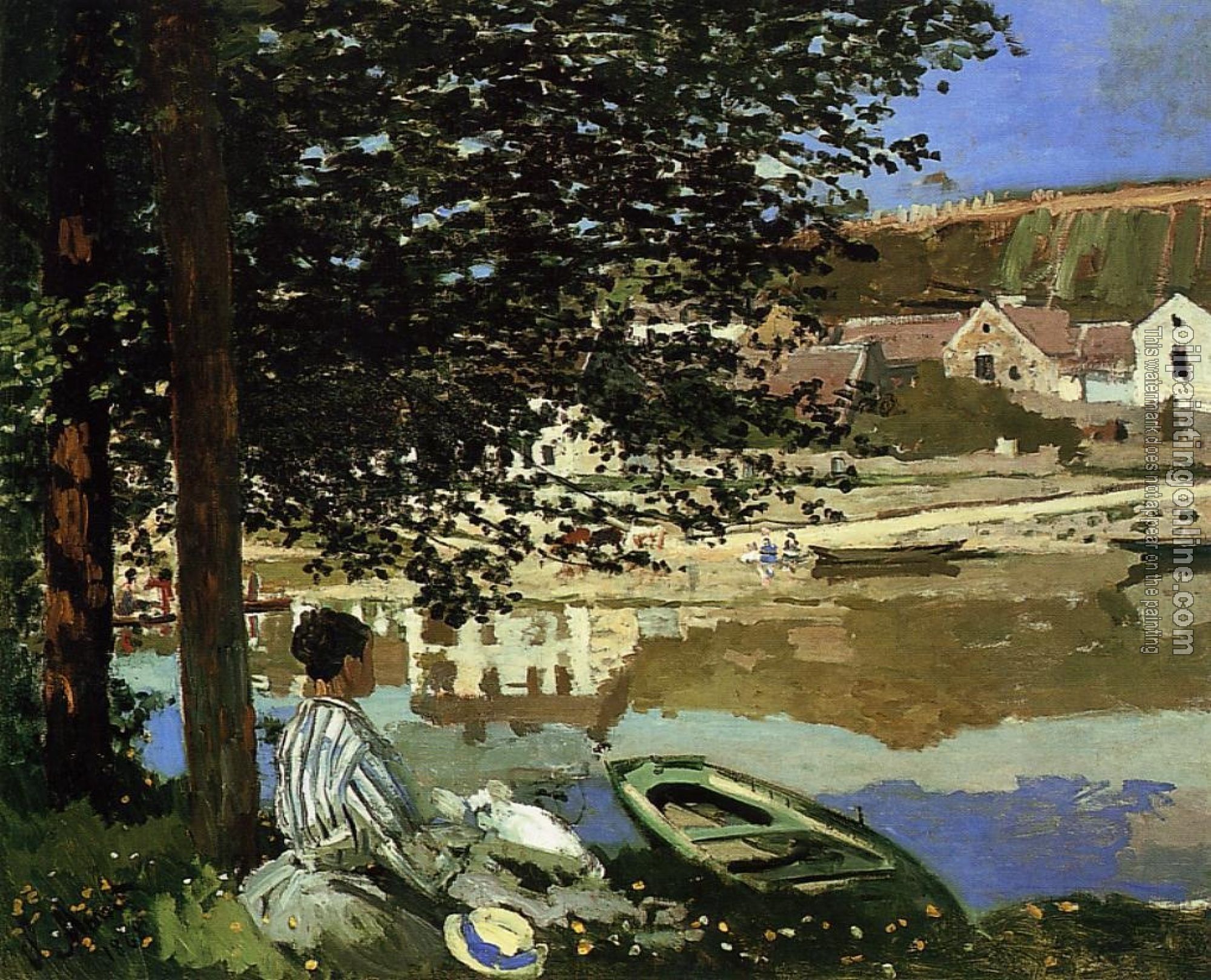 Monet, Claude Oscar - River Scene at Bennecourt